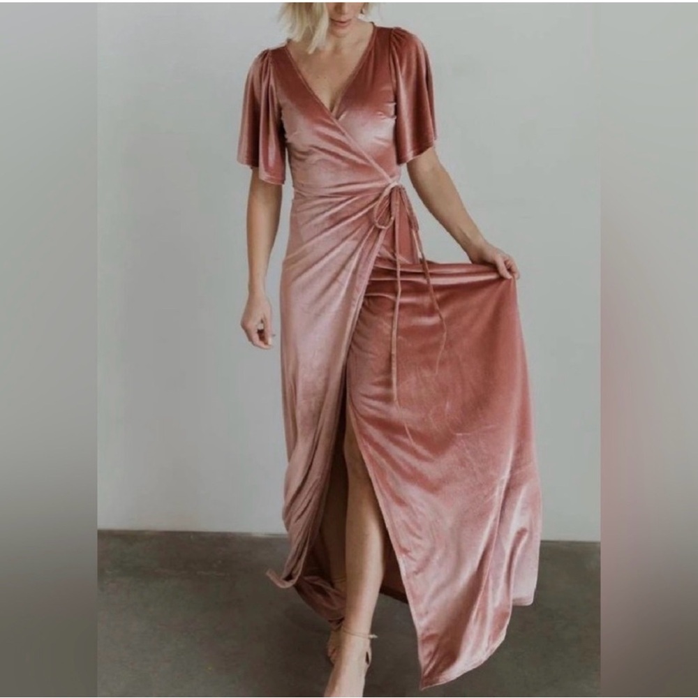 Baltic Born Dusty Rose Maxi Wrap Dress